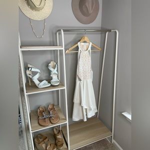 Cream lace halter dress